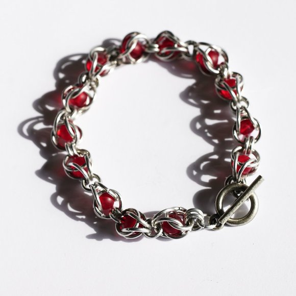 Caged Bead Chainmaille Bracelet - Picture 3 of 3